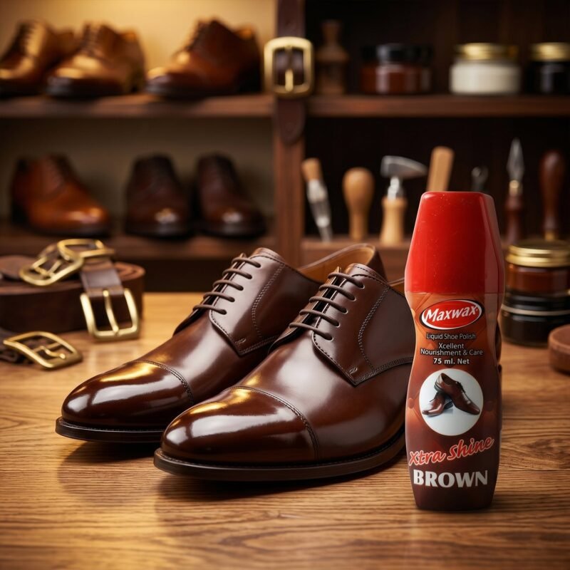 Brown Liquid Shoe Polish � Easy Application & Instant Shine