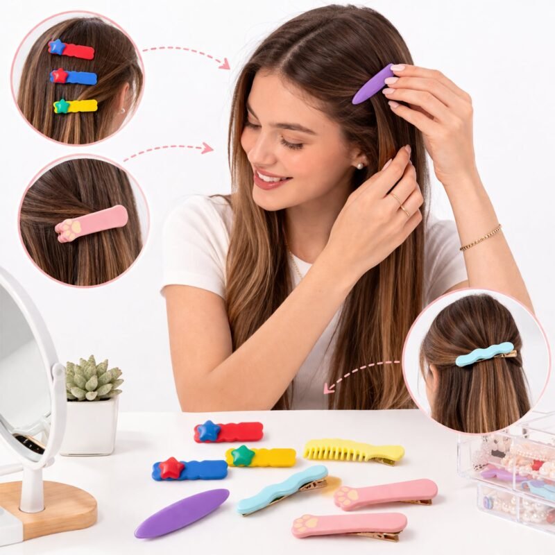 Hair Clips Set – Colorful & Easy-to-Use for Daily Styling