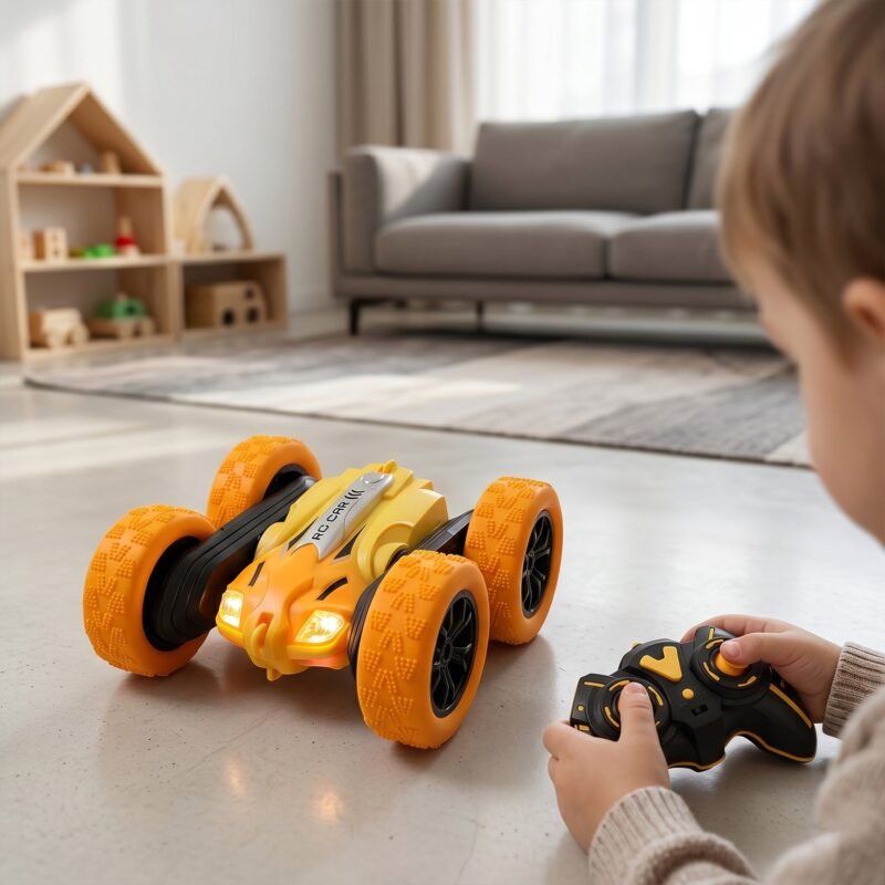 Remote Control Double Flip Stunt Car � High-Speed Fun with Lights