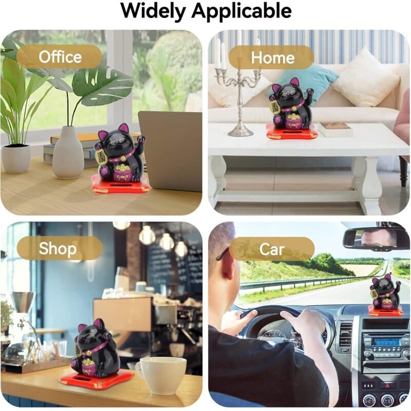 Waving Lucky Cat Statue � Solar Powered Wealth Decor | Styleva