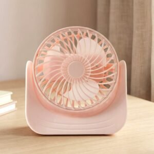 Silent Mini Desk Fan – Rechargeable, Adjustable Tilt & USB