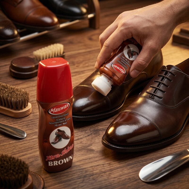 Brown Liquid Shoe Polish � Easy Application & Instant Shine