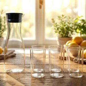 Plastic Water Jug and Glass Set – Durable, Lightweight Drinkware