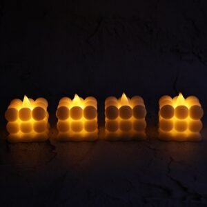 LED Bubble Candles – Set of 4 Flameless Decorative Lights