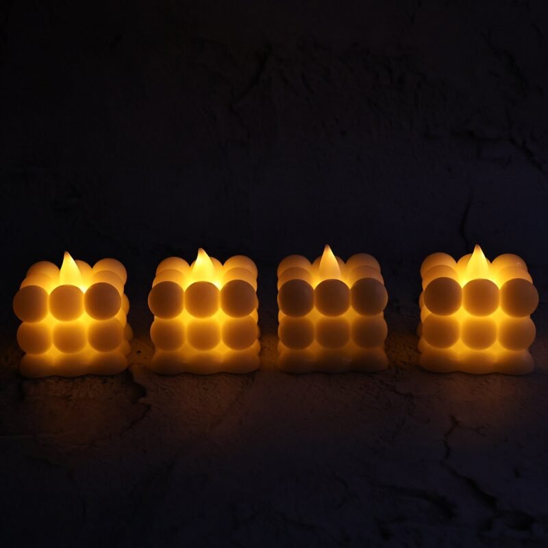 LED Bubble Candles – Set of 4 Flameless Decorative Lights