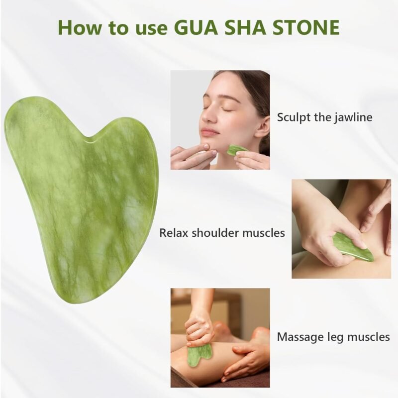 Jade Face Roller & Gua Sha Set – Skin Care & Relaxation Tool