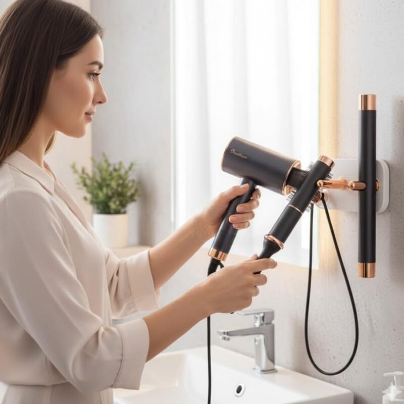 Wall Mount Hair Dryer Holder � Space-Saving & Heat Resistant