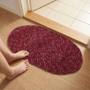 04_da9ce588-04c6-4309-b329-f926b624ac81.jpg Red Oval Non-Slip Floor Mat � Durable & Soft for Indoor Use