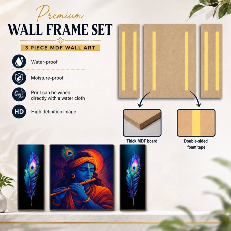 Krishna Wall Art � Vibrant MDF Painting for Spiritual D�cor