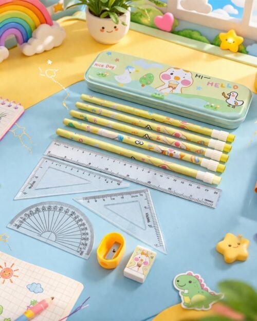 Cartoon Geometry Box Set – Fun & Organised School Supplies