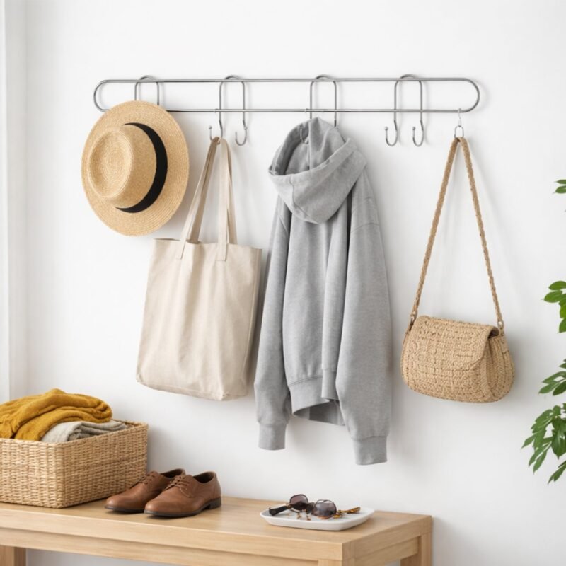 04hanger.jpg Heavy Duty Wall Mounted Hook Rack – Durable Stainless Steel Organizer