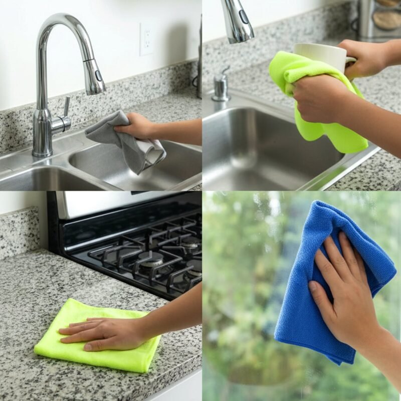 Microfiber Cleaning Cloths – Soft, Absorbent & Reusable for Streak-Free Surfaces