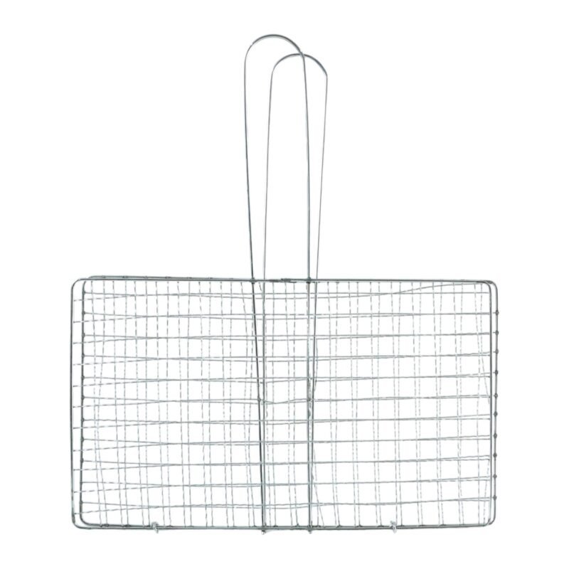 Heavy-Duty Stainless Steel BBQ Grill Basket � Long Handle & Durable Construction