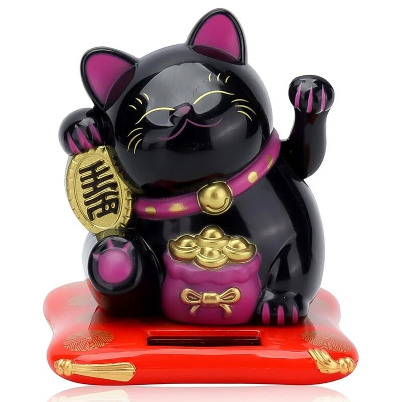Waving Lucky Cat Statue � Solar Powered Wealth Decor | Styleva