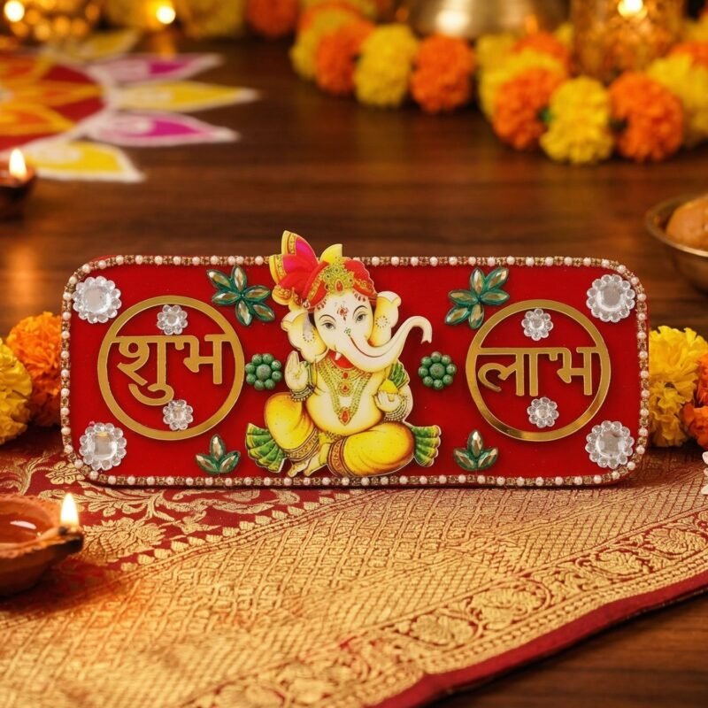 05_7704027c-7d57-4ad0-9655-30ce75f2ec62.jpg Shubh Labh Door Hanging – Traditional Ganesha Decor for Diwali
