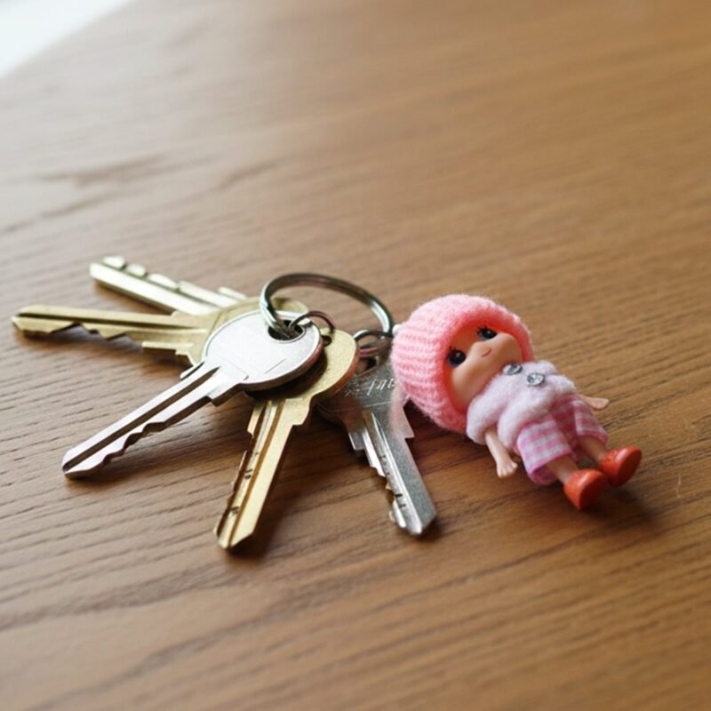Mini Doll Keychain – Adorable Soft Knitted Cap & Vibrant Design