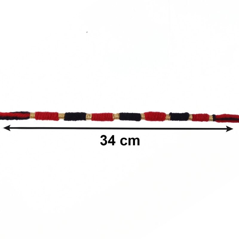 Handmade Rakhi � Traditional Beaded Thread with Golden Accents