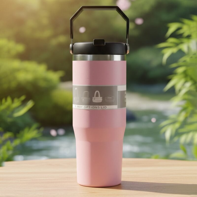 Stainless Steel Travel Tumbler – 900 ML Insulated with Handle