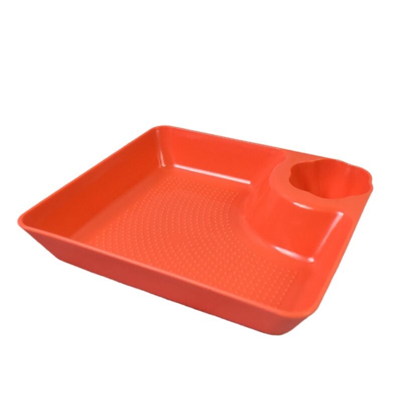 Plastic Plates with Dipping Saucer � Perfect for Snacks & Party Serveware