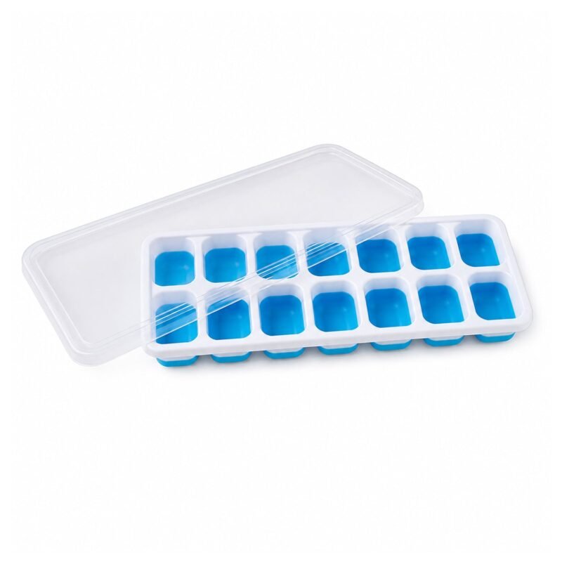 05_icetray_7b8265a0-48b3-4e09-96e0-63cc8b8c88fd.jpg Multipurpose Plastic Ice Cube Tray � 14-Grid with Lid for Easy Freezing