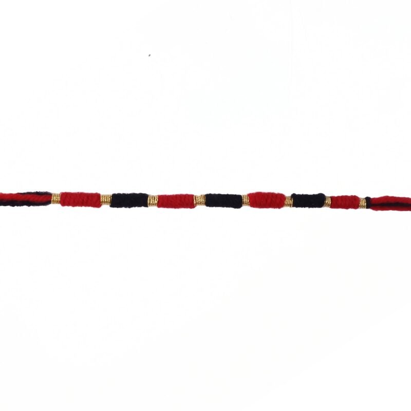 Handmade Rakhi � Traditional Beaded Thread with Golden Accents