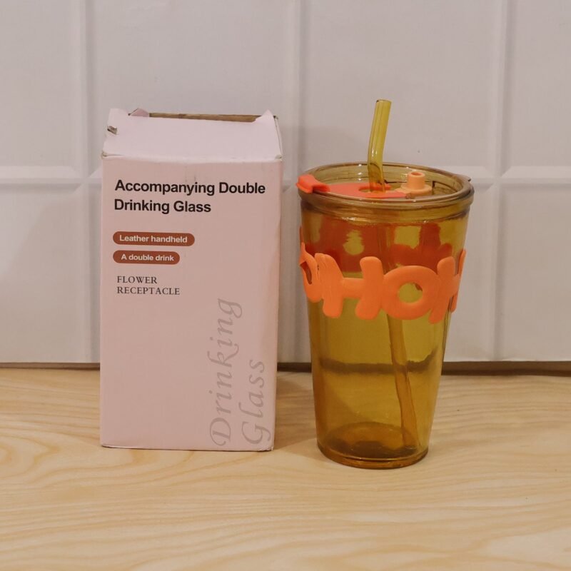 Glass Tumbler with Lid and Straw � Leak-Resistant & Stylish