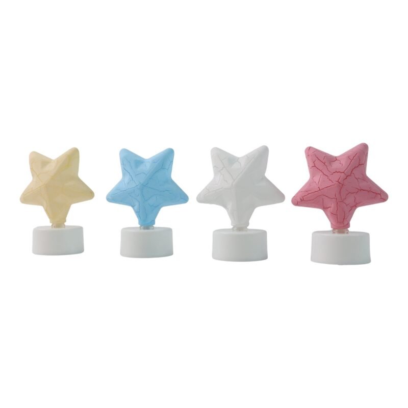 Star LED Tealight Candles (Set of 4) – Flameless Festive Decor