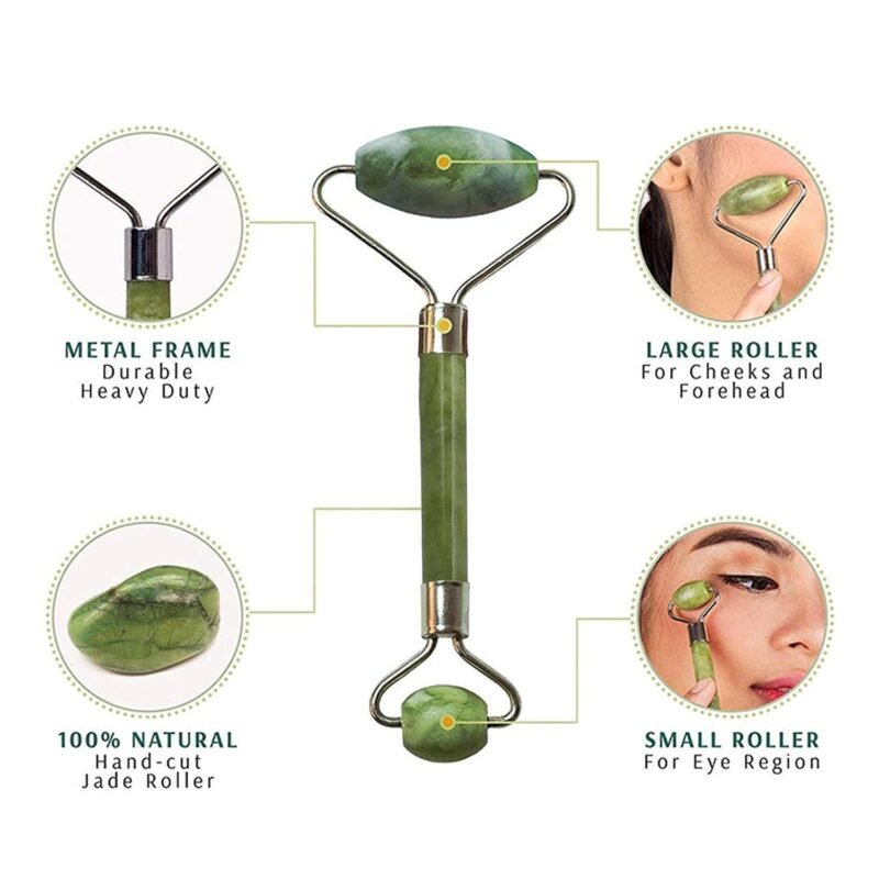 Jade Face Roller & Gua Sha Set – Skin Care & Relaxation Tool
