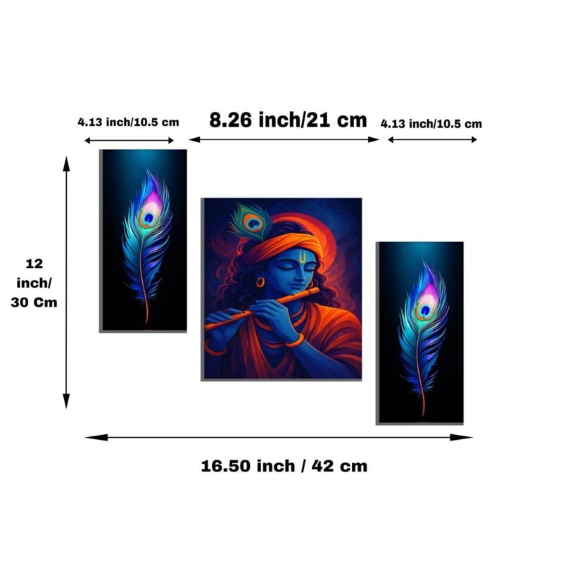 Krishna Wall Art � Vibrant MDF Painting for Spiritual D�cor