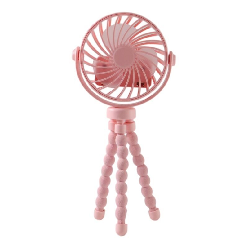 Rechargeable Portable LED Fan – Flexible Tripod & Quiet Cooling