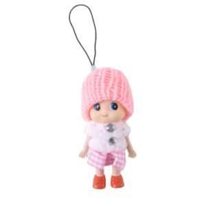 Mini Doll Keychain – Adorable Soft Knitted Cap & Vibrant Design