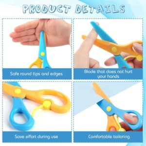 Child-Safe Plastic Safety Scissors – Rounded Tips for Kids' Crafts