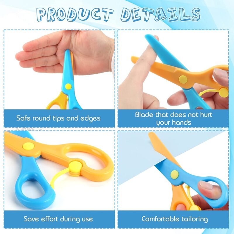 Child-Safe Plastic Safety Scissors – Rounded Tips for Kids' Crafts