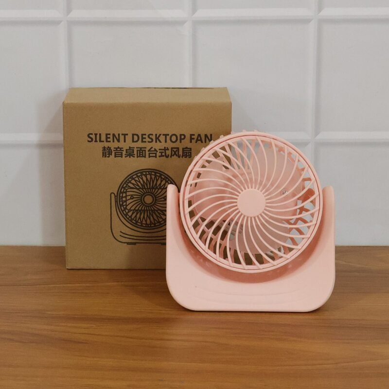 Silent Mini Desk Fan – Rechargeable, Adjustable Tilt & USB