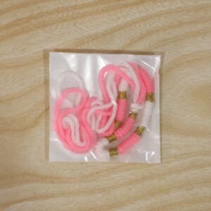 Pink & White Thread Rakhi � Elegant Traditional Beaded Design