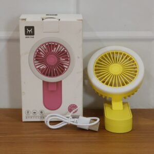 Mini Table Fan – Rechargeable with LED Light and Adjustable Angle