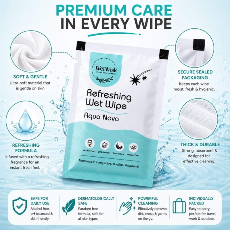Aqua Nova Refreshing Wet Wipe � Gentle & Travel-Friendly Cleansing
