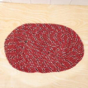 07_71eb8c59-d237-49f3-8d8f-727b0441fa2c.jpg Red Oval Non-Slip Floor Mat � Durable & Soft for Indoor Use