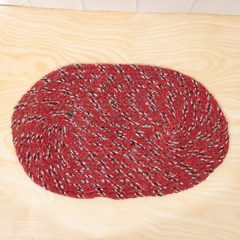 07_71eb8c59-d237-49f3-8d8f-727b0441fa2c.jpg Red Oval Non-Slip Floor Mat � Durable & Soft for Indoor Use