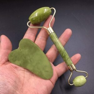 Jade Face Roller & Gua Sha Set – Skin Care & Relaxation Tool