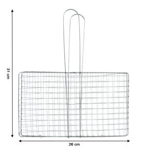 Heavy-Duty Stainless Steel BBQ Grill Basket � Long Handle & Durable Construction