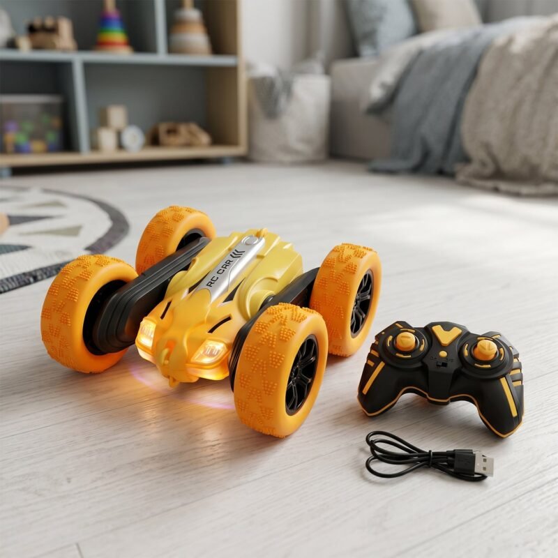 Remote Control Double Flip Stunt Car � High-Speed Fun with Lights