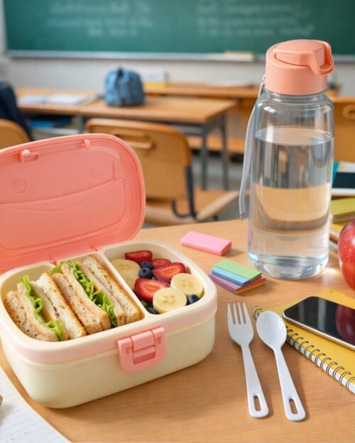 Plastic Lunch Box Set – Secure Lock Lid & Dual Compartments