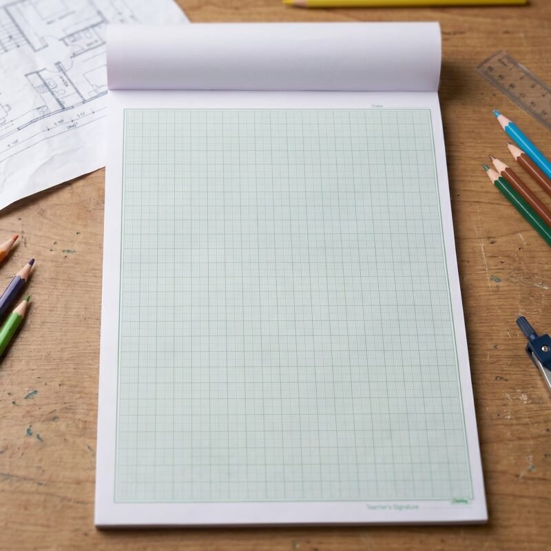 A4 Graph Paper Pad � Precise 1mm Square Grid for Technical & Academic Use