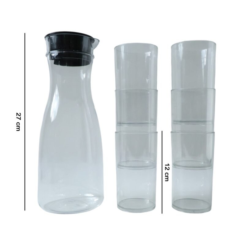 Plastic Water Jug and Glass Set – Durable, Lightweight Drinkware
