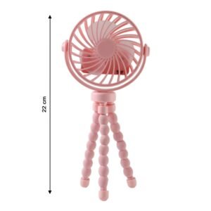 Rechargeable Portable LED Fan – Flexible Tripod & Quiet Cooling