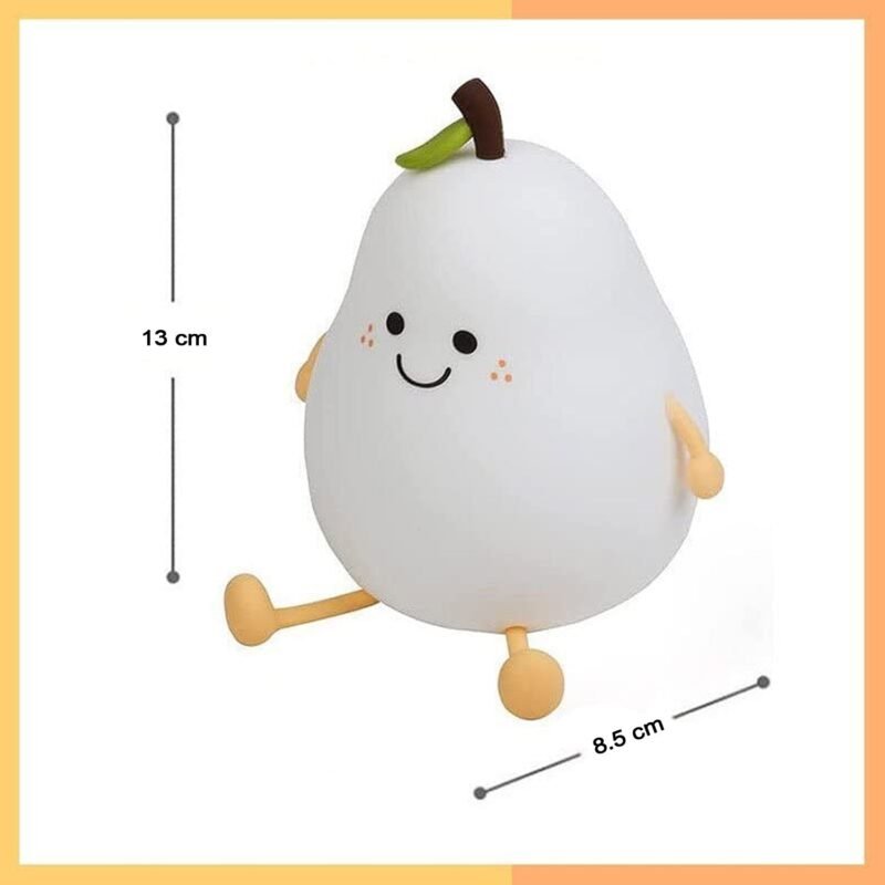 Pear Silicone Night Lamp – Multi-Color LED & Touch Control