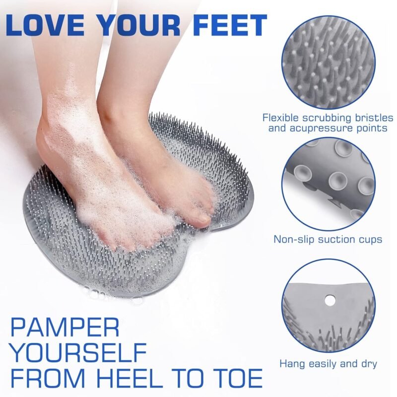 Silicone Foot Scrubber Mat � Soft Bristles for Easy Foot Care