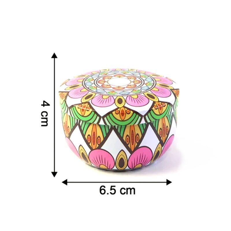 10_candle.jpg Mandala Printed Metal Candle Container – Reusable 4 Piece Set