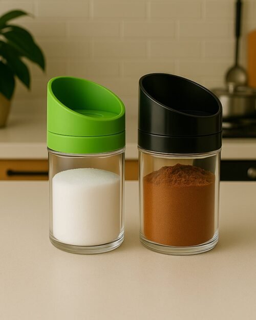 Kitchen Storage Jars – Airtight 2-Piece Slant-Lid Set